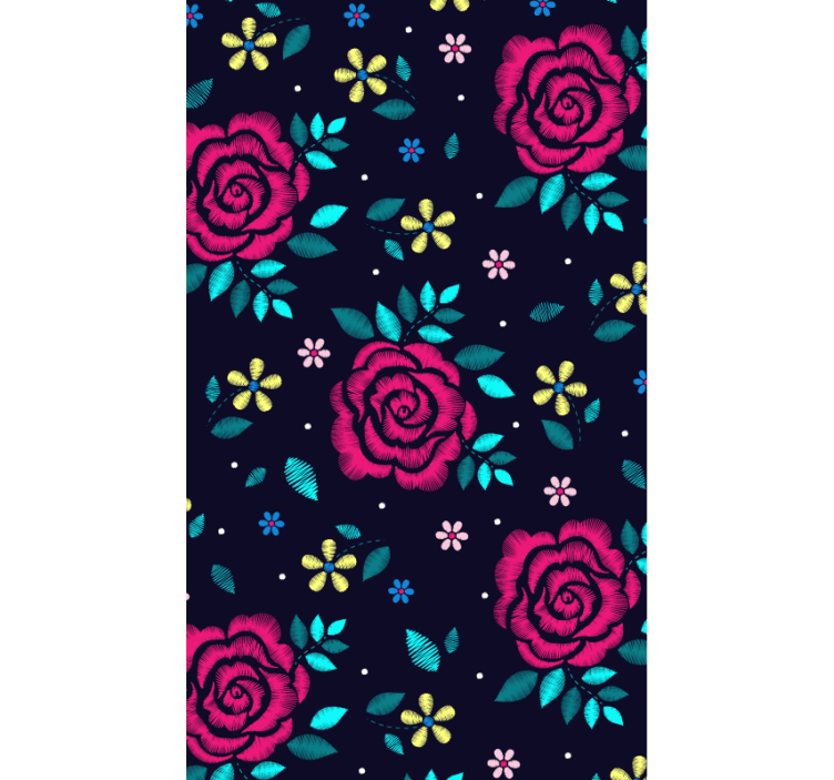 Papier peint nature roses sombres - TenStickers