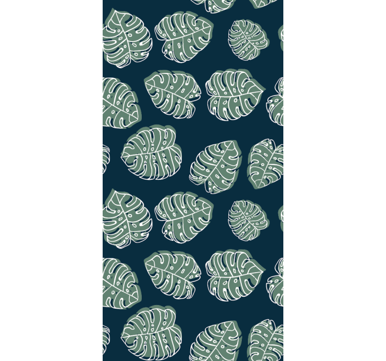 Papier peint nature monstera deliciosa vert et bleu - TenStickers