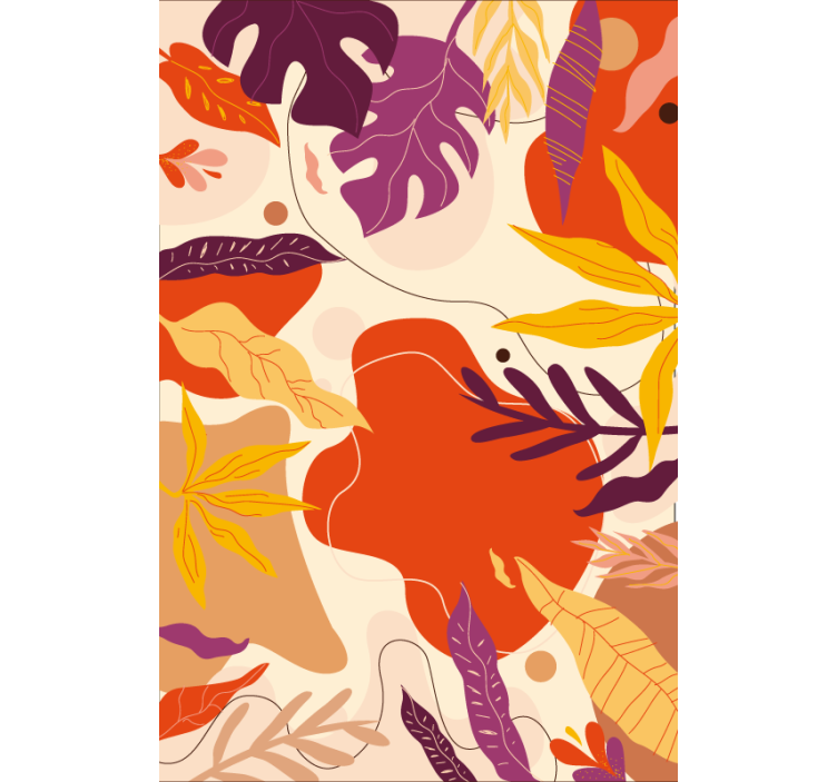 Papier peint nature feuilles abstraites colorées - TenStickers