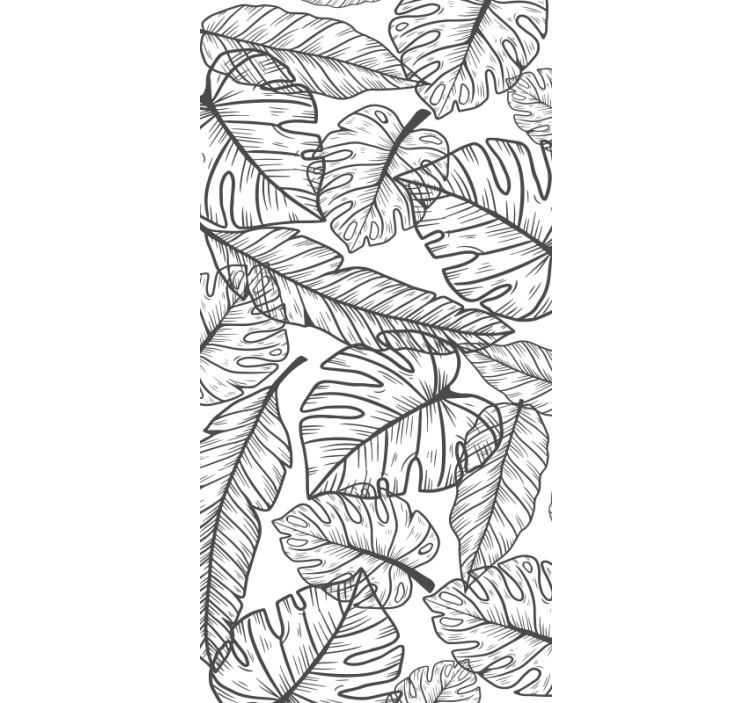 Papier peint nature contours de grandes feuilles - TenStickers