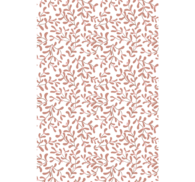 Papier peint nature motif petites feuilles terracotta - TenStickers