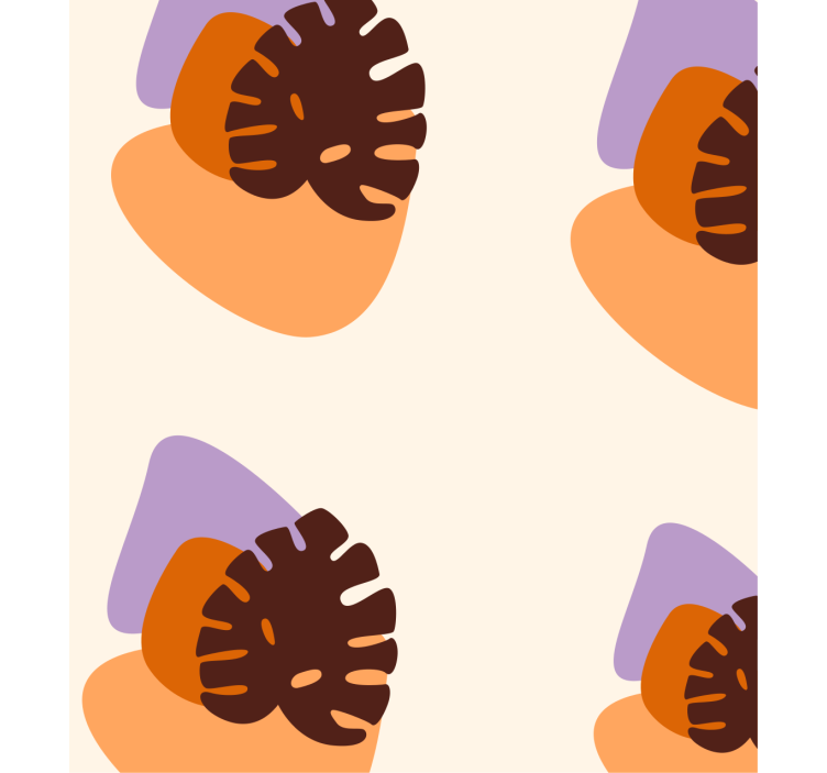 Papier peint nature formes de feuilles colorées - TenStickers