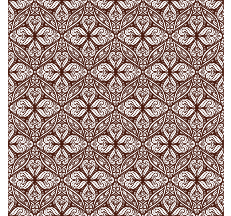 Papier peint vintage motif floral marron - TenStickers