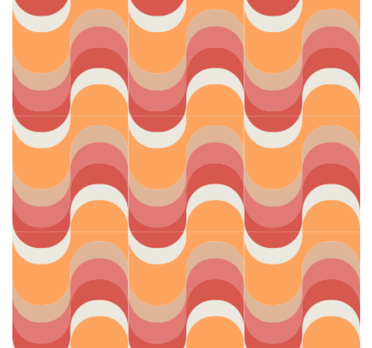 Papier peint vintage motif vagues vibrantes - TenStickers