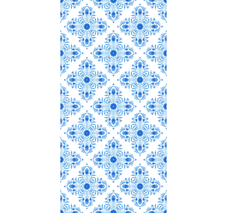 Papier peint carrelage effet carreaux bleus fontaine - TenStickers