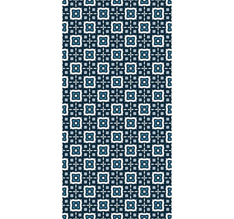 Papier peint carrelage motif mosaïque bleu et blanc - TenStickers