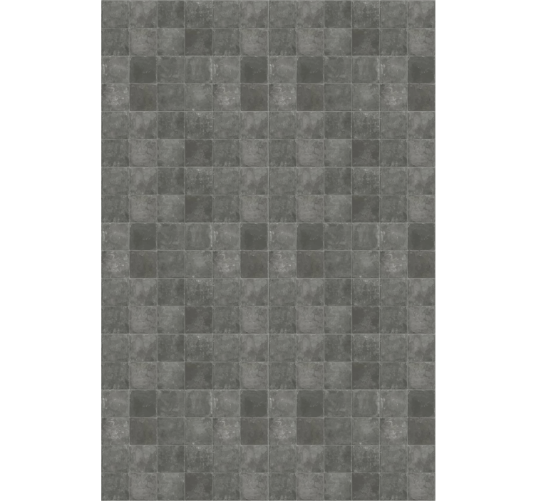 Papier peint carrelage carrés vintage gris foncé - TenStickers