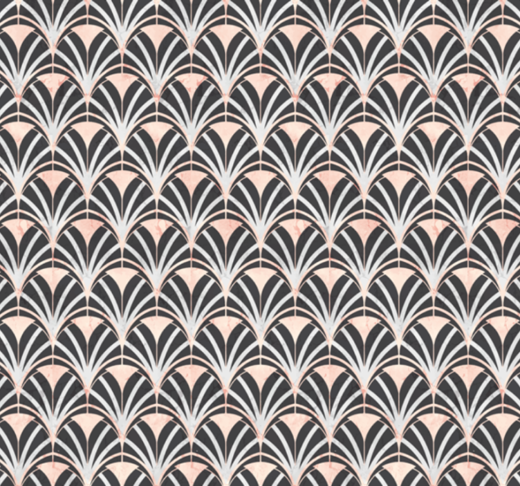 Papier peint carrelage motif effet marbre art déco - TenStickers