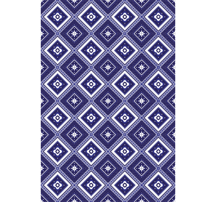 Papier peint carrelage motif losanges bleus - TenStickers