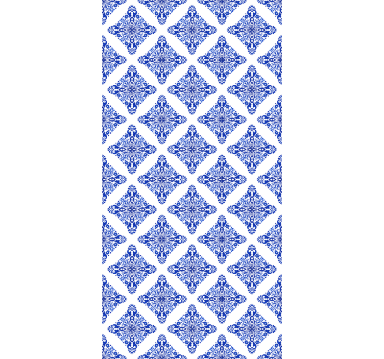 Papier peint carrelage bleu à motifs - TenStickers
