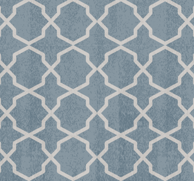 Papier peint carrelage motif géométrique bleu - TenStickers