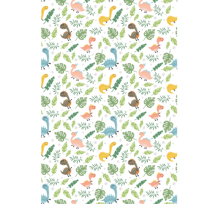 Papier peint chambre enfant forêt pastel avec dinosaures - TenStickers