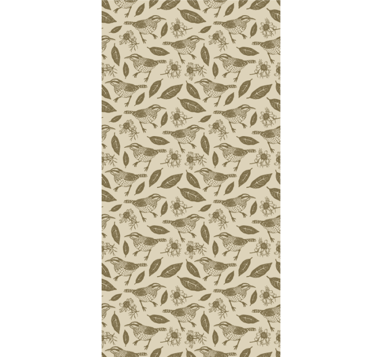 Papier peint chambre enfant oiseaux et plantes - TenStickers