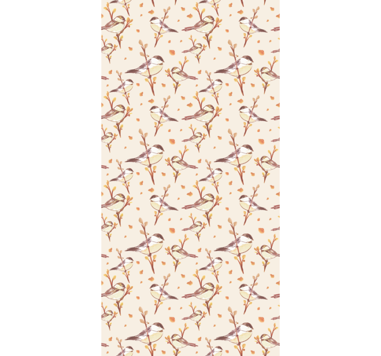 Papier peint chambre enfant oiseaux aquarella sur branches - TenStickers