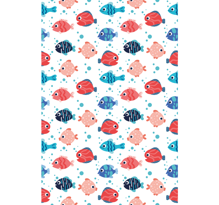 Papier peint chambre enfant poissons roses et bleus - TenStickers
