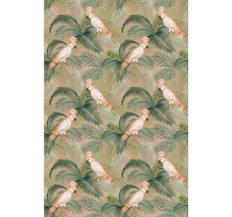 Papier peint chambre enfant cacatoès et feuilles - TenStickers