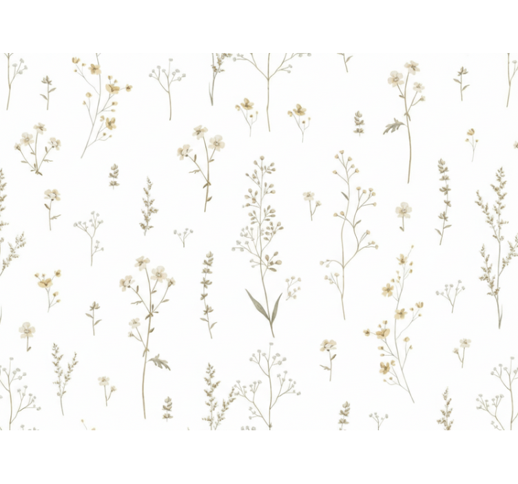 Papier peint salon fleurs de champ minimalistes - TenStickers