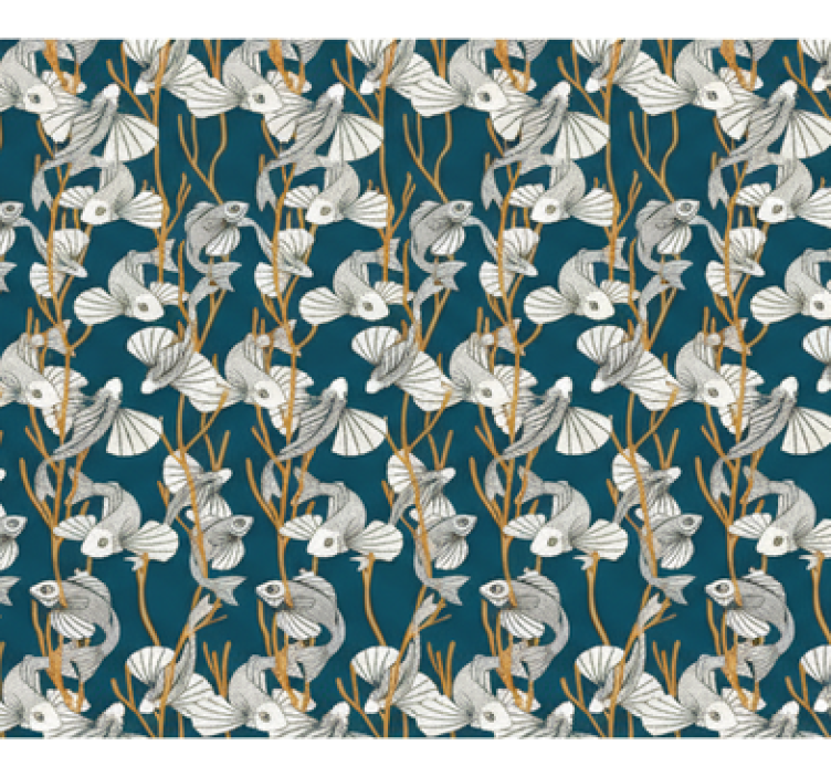 Papier peint salon corail des profondeurs - TenStickers