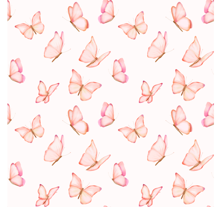Papier peint papillon motif rose - TenStickers