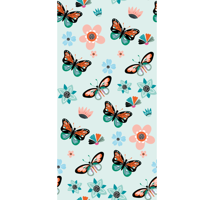 Papier peint papillon fleurs et papillons - TenStickers