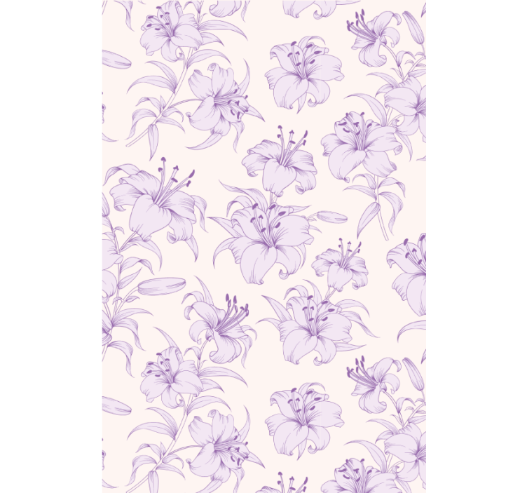 Papier peint couloir design floral de lys en fleurs - TenStickers