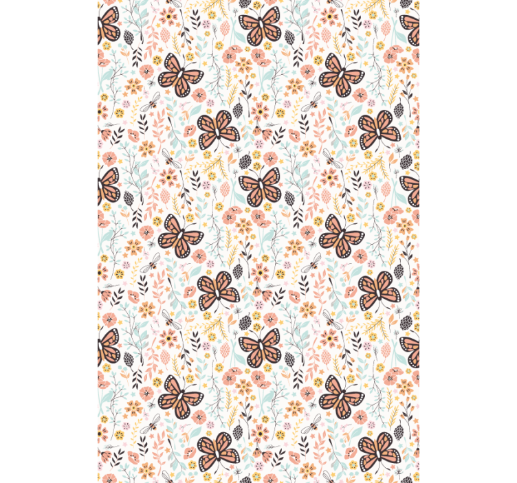 Papier peint couloir motif jardin de papillons - TenStickers