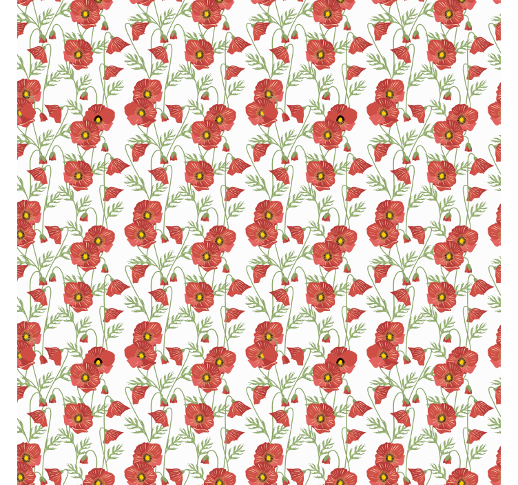 Papier peint couloir motif coquelicot rouge - TenStickers