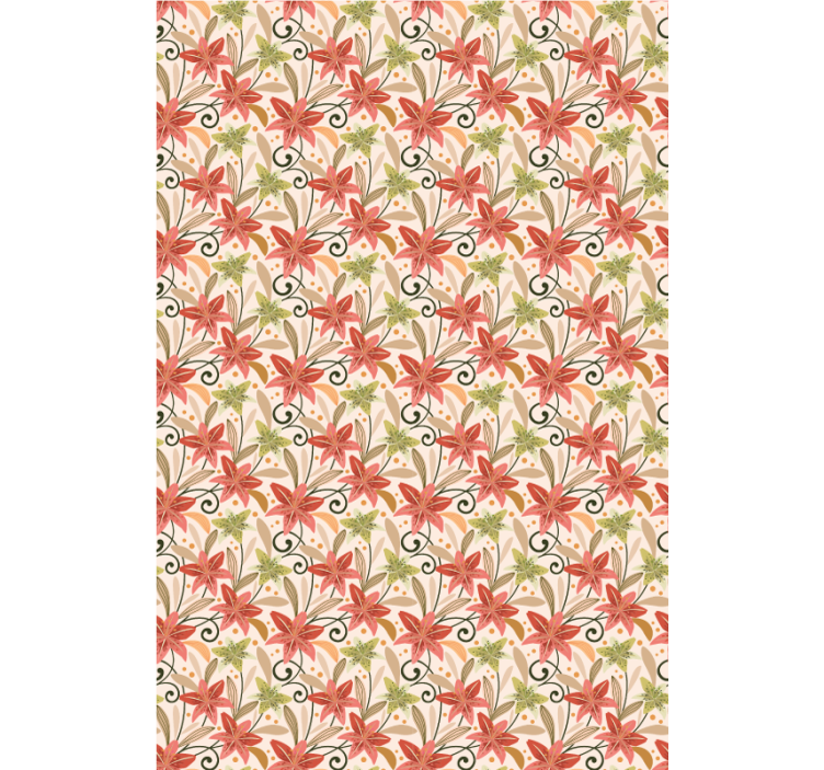 Papier peint couloir motif floral vibrant - TenStickers