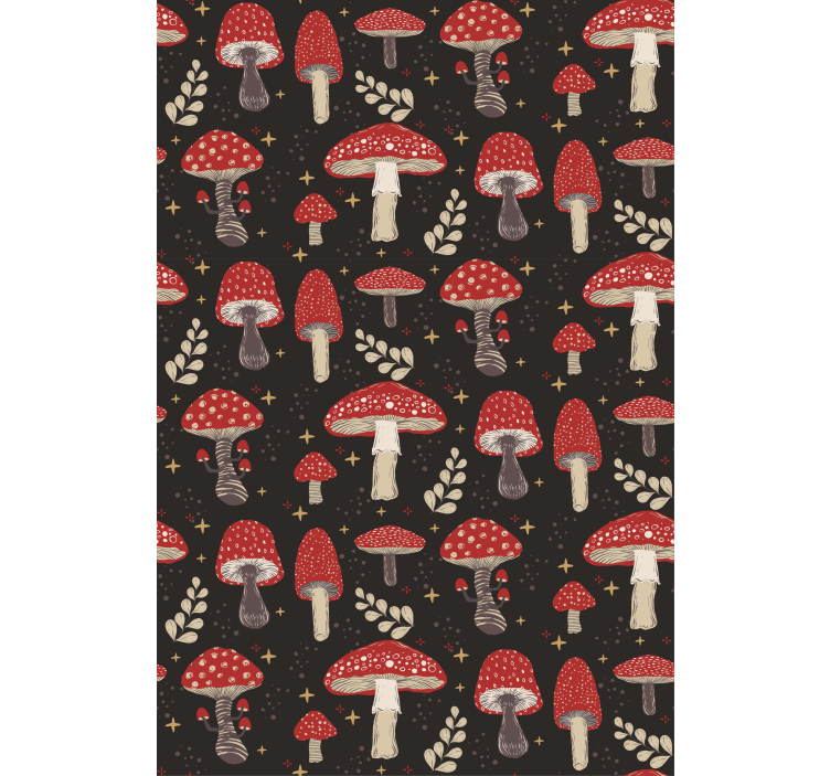 Papier peint couloir motif champignon - TenStickers