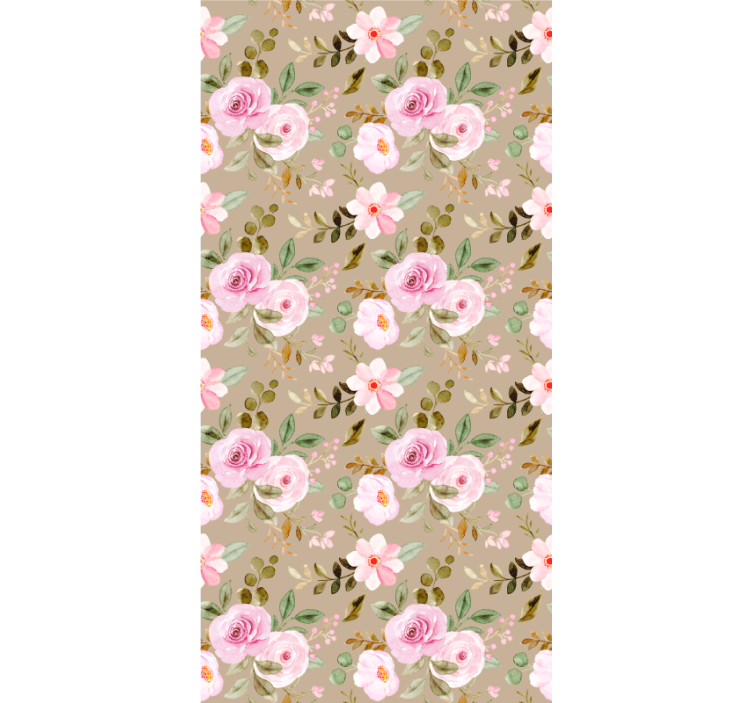 Papier peint couloir motifs floraux roses - TenStickers