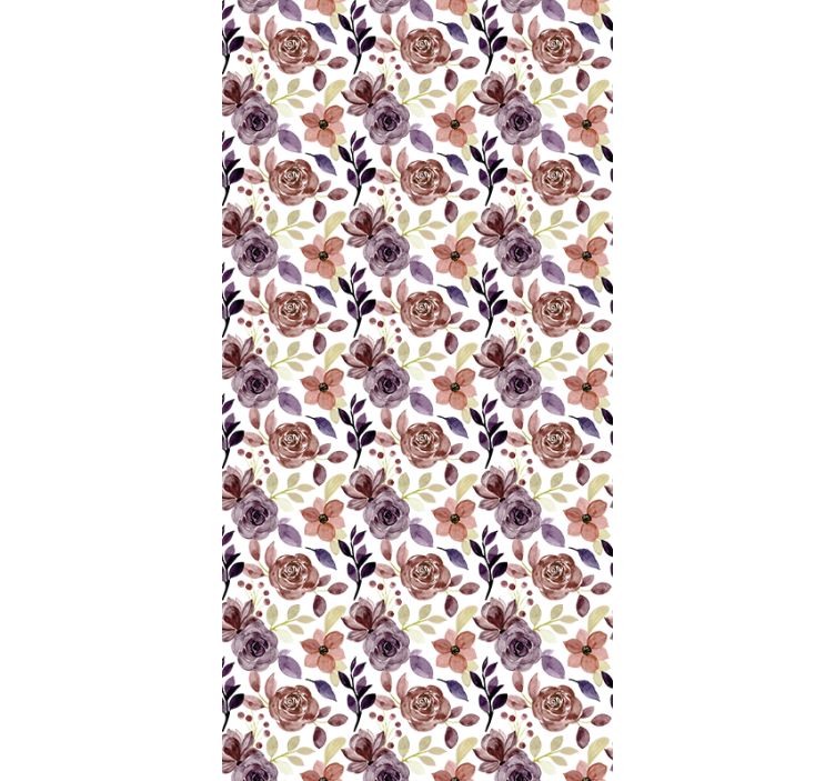 Papier peint couloir motif roses et fleurs - TenStickers