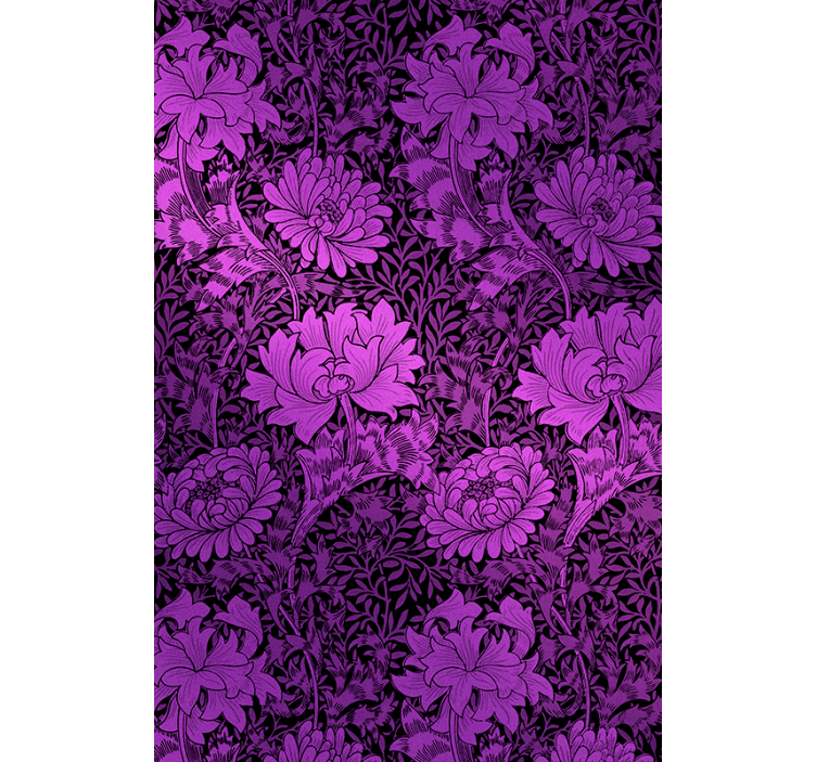 Papier peint couloir motif botanique violet - TenStickers