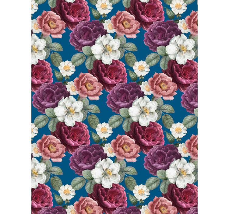 Papier peint couloir arrangement de roses vives - TenStickers