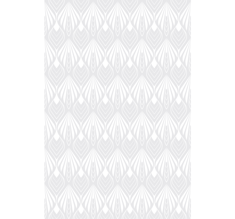 Papier peint scandinave motif feuilles blanches et grises - TenStickers