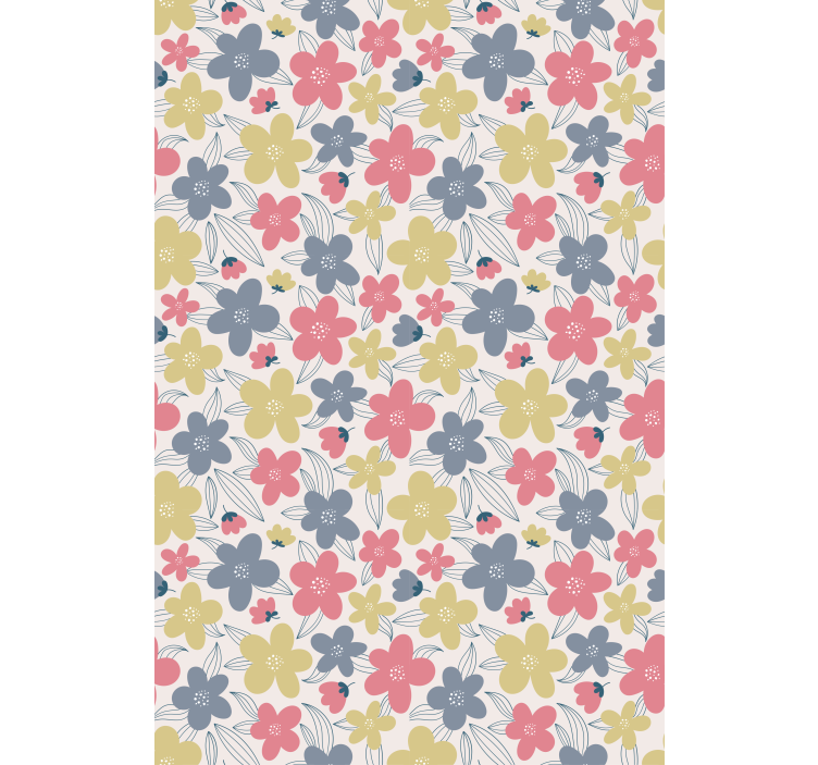 Papier peint scandinave motif fleurs couleurs claires - TenStickers