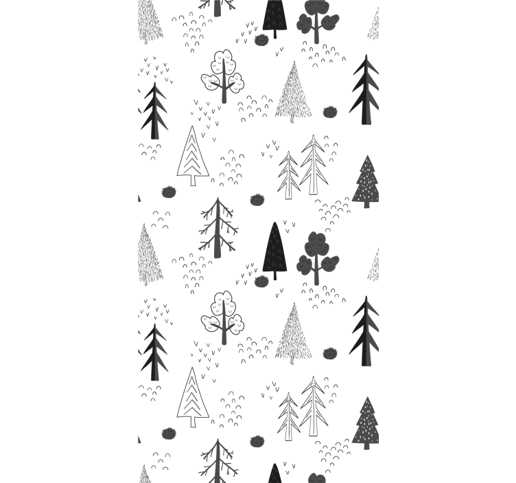 Papier peint scandinave arbres minimalistes blancs - TenStickers