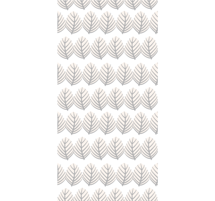 Papier peint scandinave motif feuilles grises - TenStickers