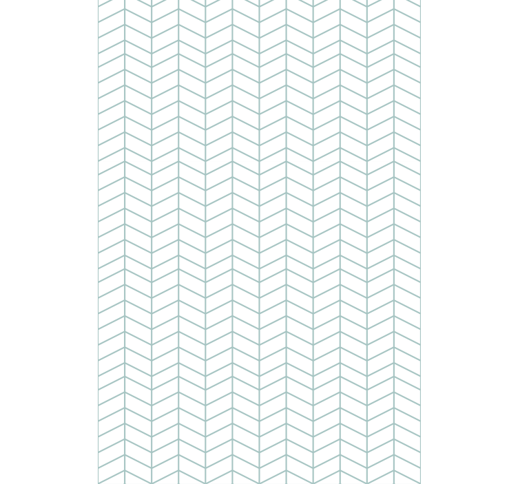 Papier peint scandinave lignes zigzag bleues sur fond blanc - TenStickers