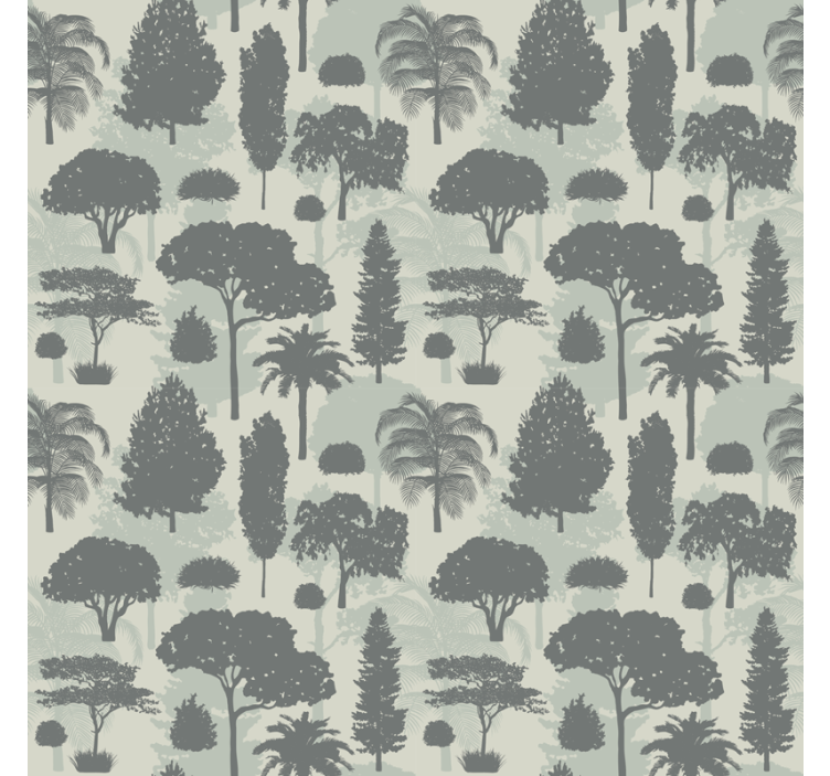 Papier peint scandinave motifs d'arbres nordiques - TenStickers