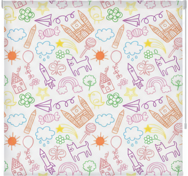 Papier peint scandinave motif doodle ludique - TenStickers