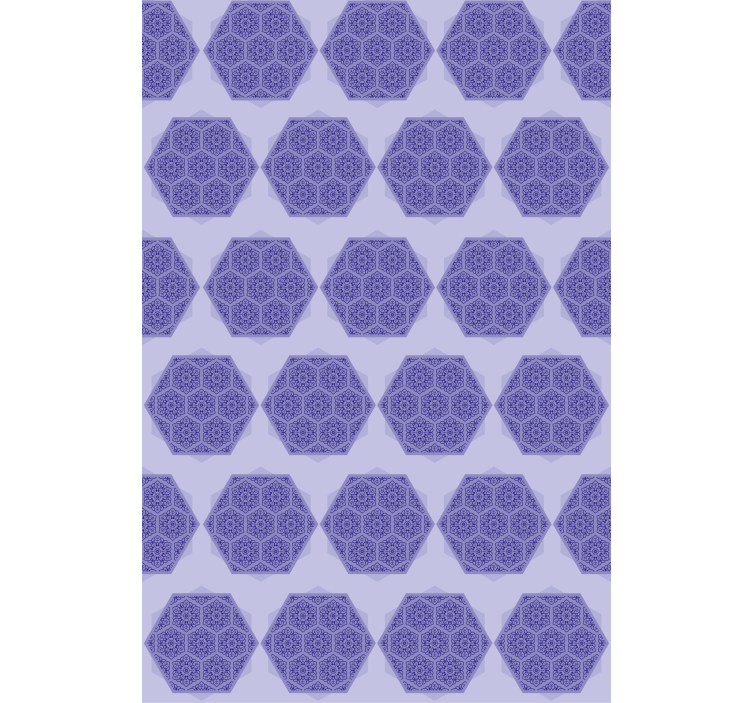Papier peint motif hexagones violets complexes - TenStickers