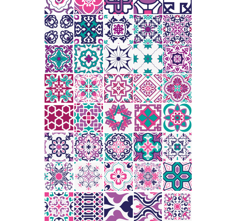 Papier peint motif carreaux géométriques - TenStickers