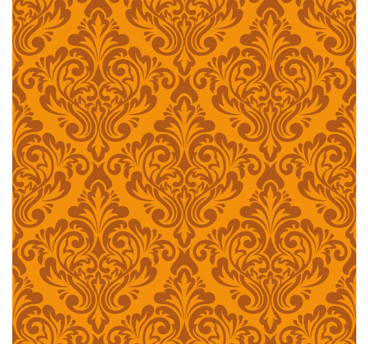 Papier peint classique damassé orange vintage - TenStickers