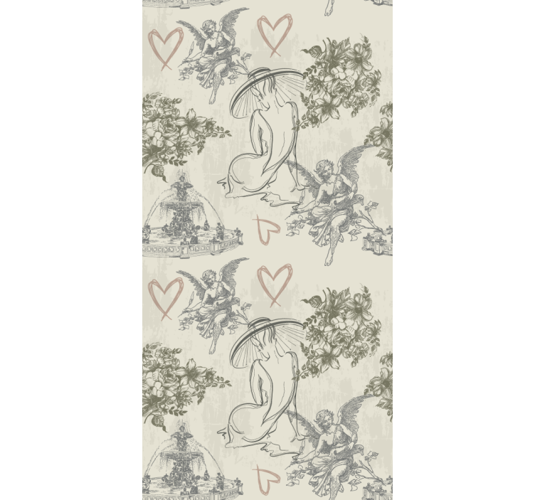 Papier peint classique motif romantique français vintage - TenStickers