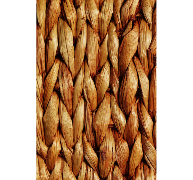 Papier peint salon tapis en jute tressé - TenStickers