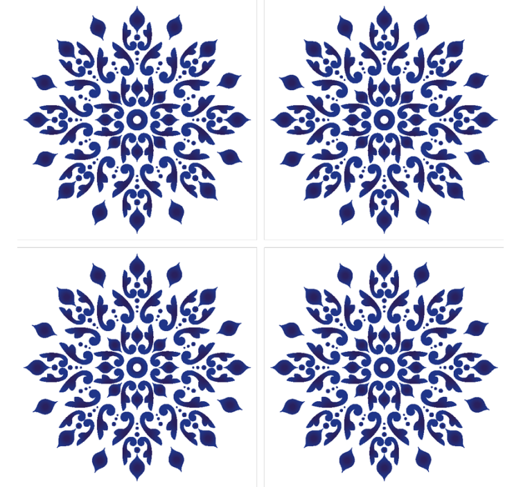 Papier peint carrelage carreau rond classique - TenStickers
