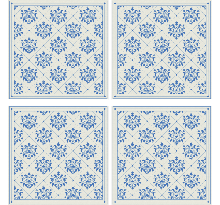 Papier peint carrelage motif floral vintage - TenStickers