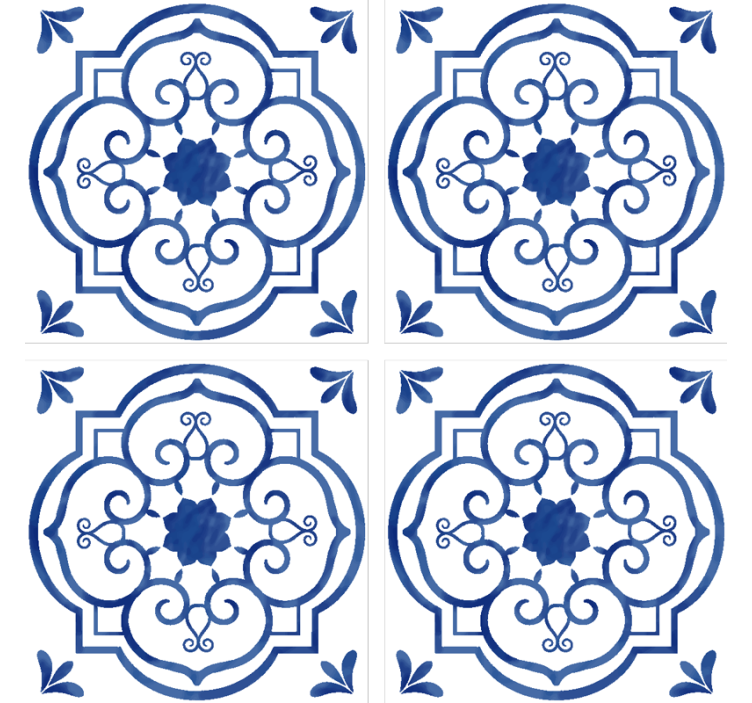 Papier peint carrelage carreau classique - TenStickers