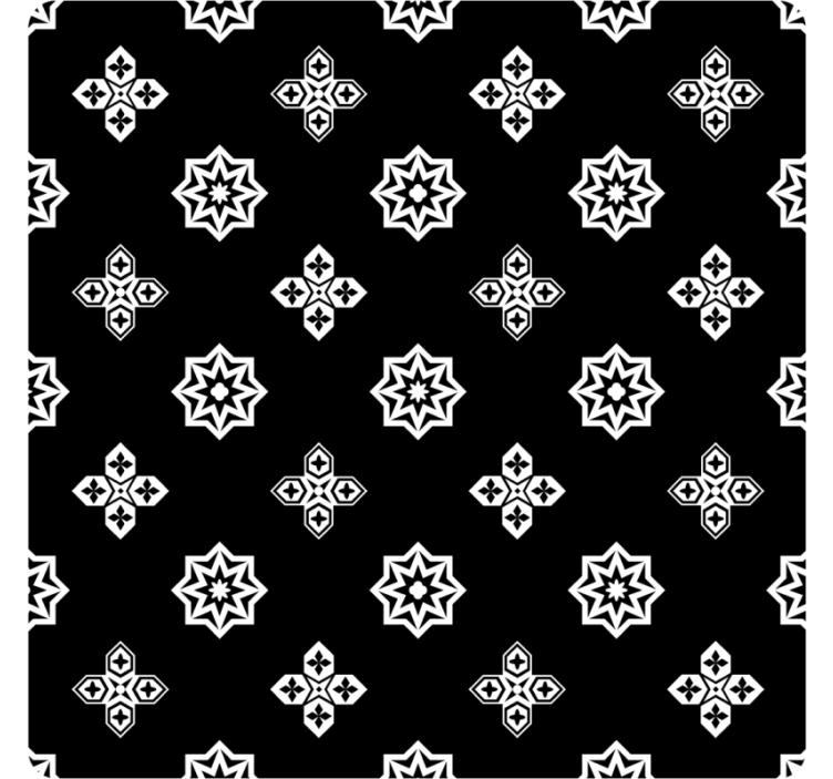Papier peint carrelage motif vintage noir et blanc - TenStickers