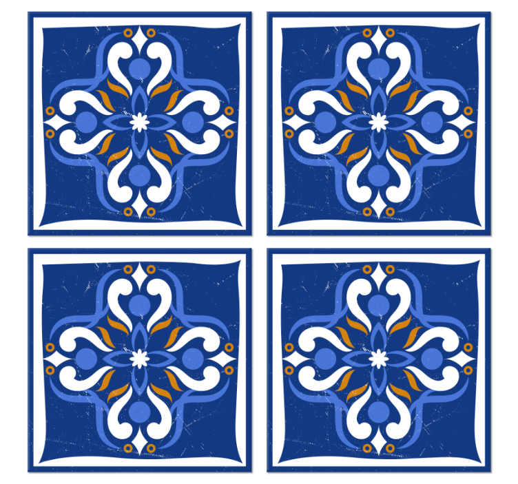 Papier peint carrelage carreaux méditerranéens classiques - TenStickers